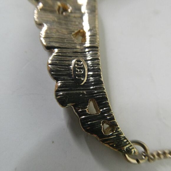 Avon NRT Gold Tone Heavenly Wings Faith Rhinestone Sparkly Necklace adjustable - Picture 7 of 8